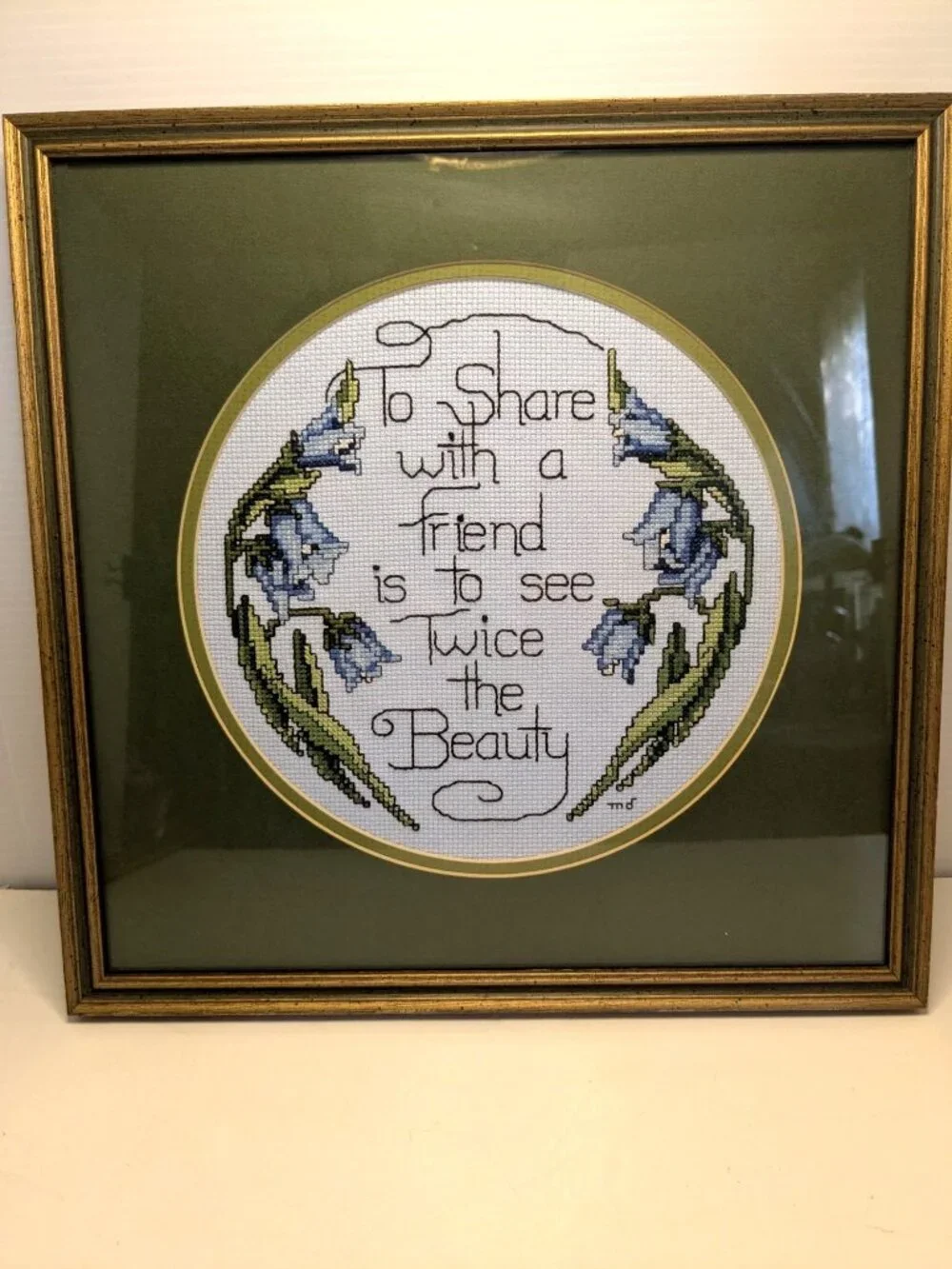 Vtg.1992 Framed Cross Stitch 